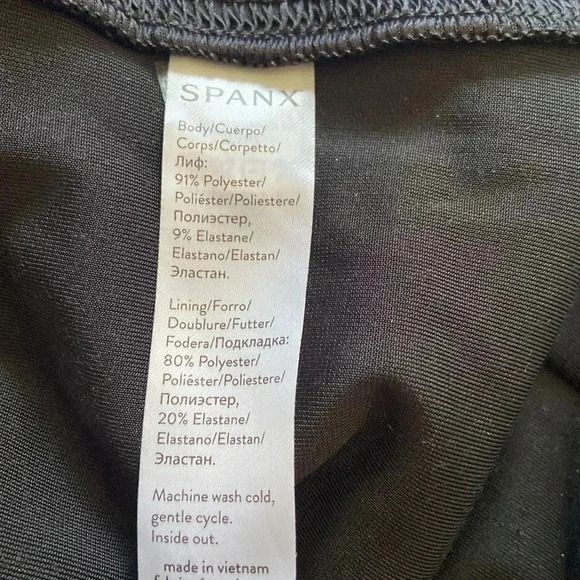 Spanx Women's Black Velvet Leggings High Waist Velour Stretch size M - Picture 4 of 4